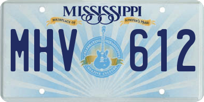MS license plate MHV612