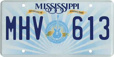 MS license plate MHV613