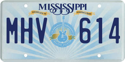 MS license plate MHV614