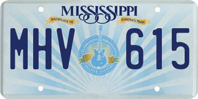 MS license plate MHV615
