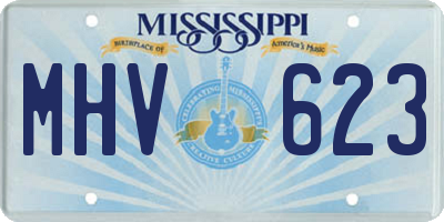 MS license plate MHV623