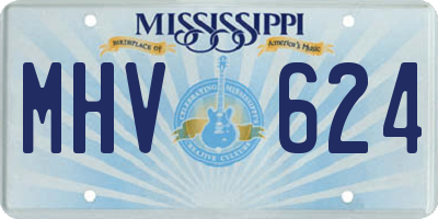 MS license plate MHV624