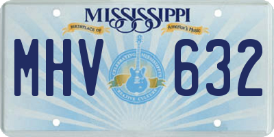 MS license plate MHV632
