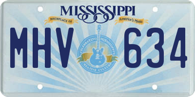 MS license plate MHV634