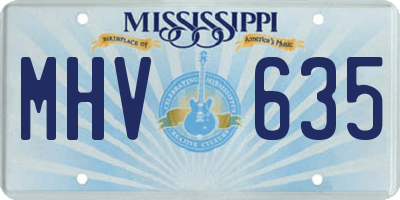 MS license plate MHV635