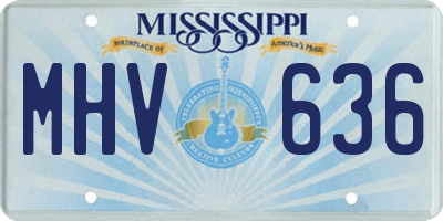 MS license plate MHV636