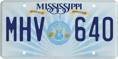 MS license plate MHV640