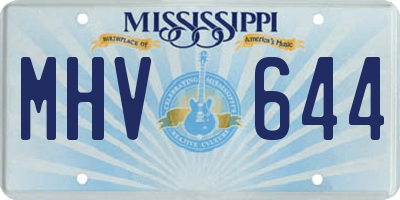 MS license plate MHV644