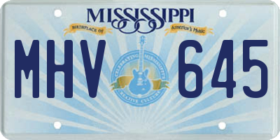 MS license plate MHV645