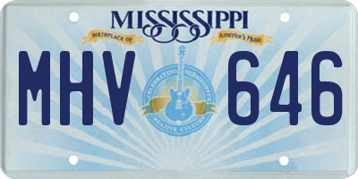 MS license plate MHV646