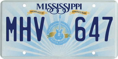 MS license plate MHV647