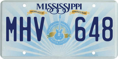 MS license plate MHV648