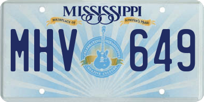 MS license plate MHV649
