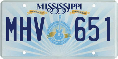 MS license plate MHV651