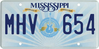 MS license plate MHV654