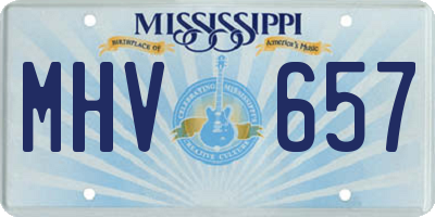 MS license plate MHV657