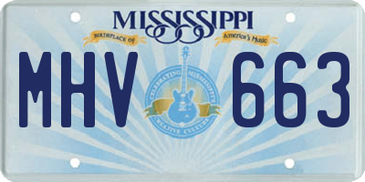 MS license plate MHV663