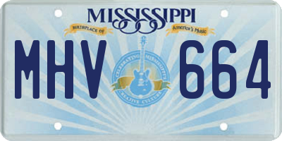 MS license plate MHV664