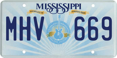 MS license plate MHV669
