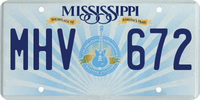 MS license plate MHV672