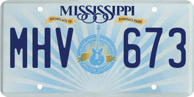 MS license plate MHV673