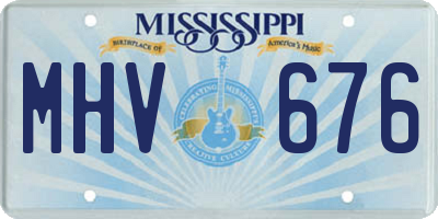 MS license plate MHV676