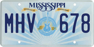 MS license plate MHV678