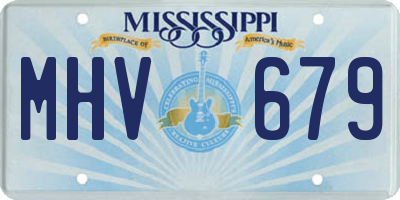 MS license plate MHV679