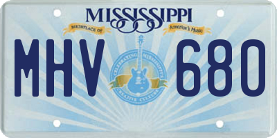 MS license plate MHV680