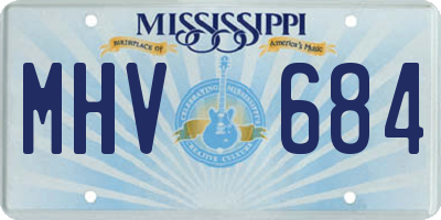 MS license plate MHV684