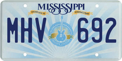 MS license plate MHV692