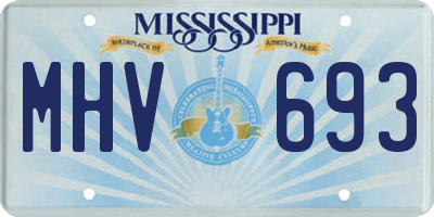 MS license plate MHV693
