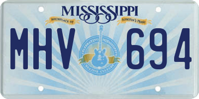 MS license plate MHV694