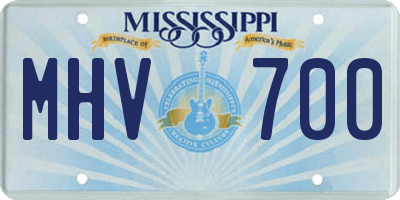 MS license plate MHV700