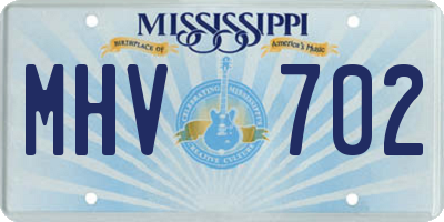 MS license plate MHV702
