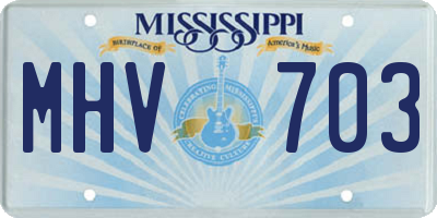 MS license plate MHV703