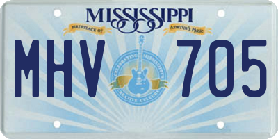 MS license plate MHV705