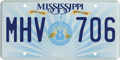 MS license plate MHV706