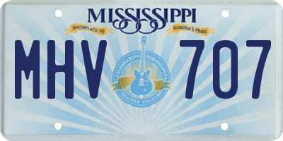 MS license plate MHV707
