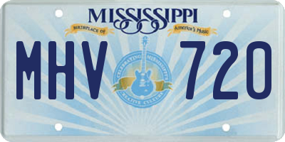 MS license plate MHV720
