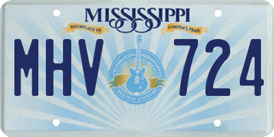 MS license plate MHV724