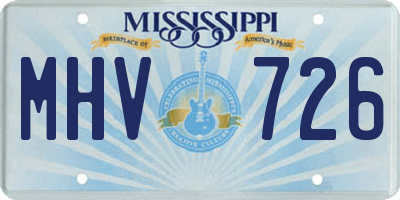 MS license plate MHV726