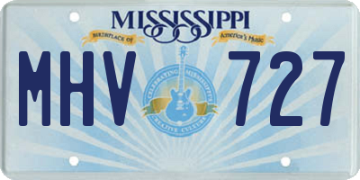 MS license plate MHV727