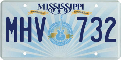 MS license plate MHV732