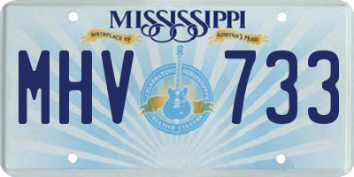 MS license plate MHV733