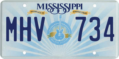 MS license plate MHV734
