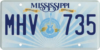 MS license plate MHV735
