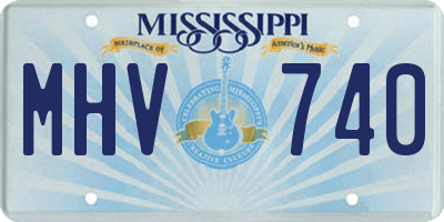 MS license plate MHV740