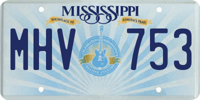 MS license plate MHV753