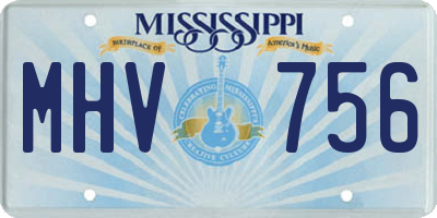 MS license plate MHV756